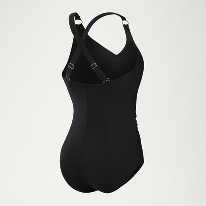 Shaping V Neck Swimsuit Black | Speedo