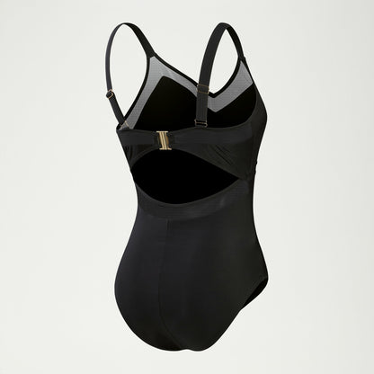 Shaping Mesh Detail Swimsuit Black | Speedo