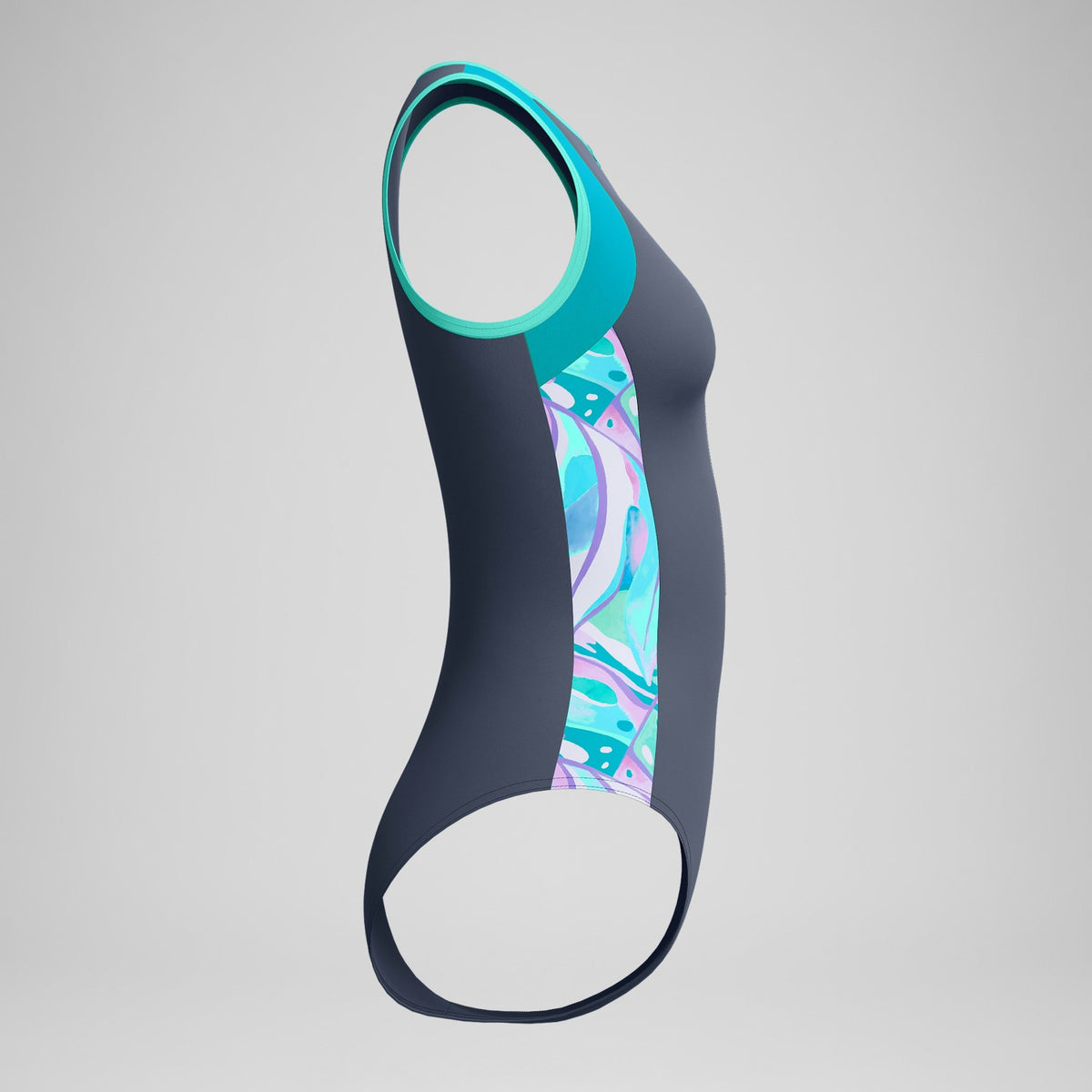 Printed Panel Hydrasuit Grey/Turquoise | Speedo