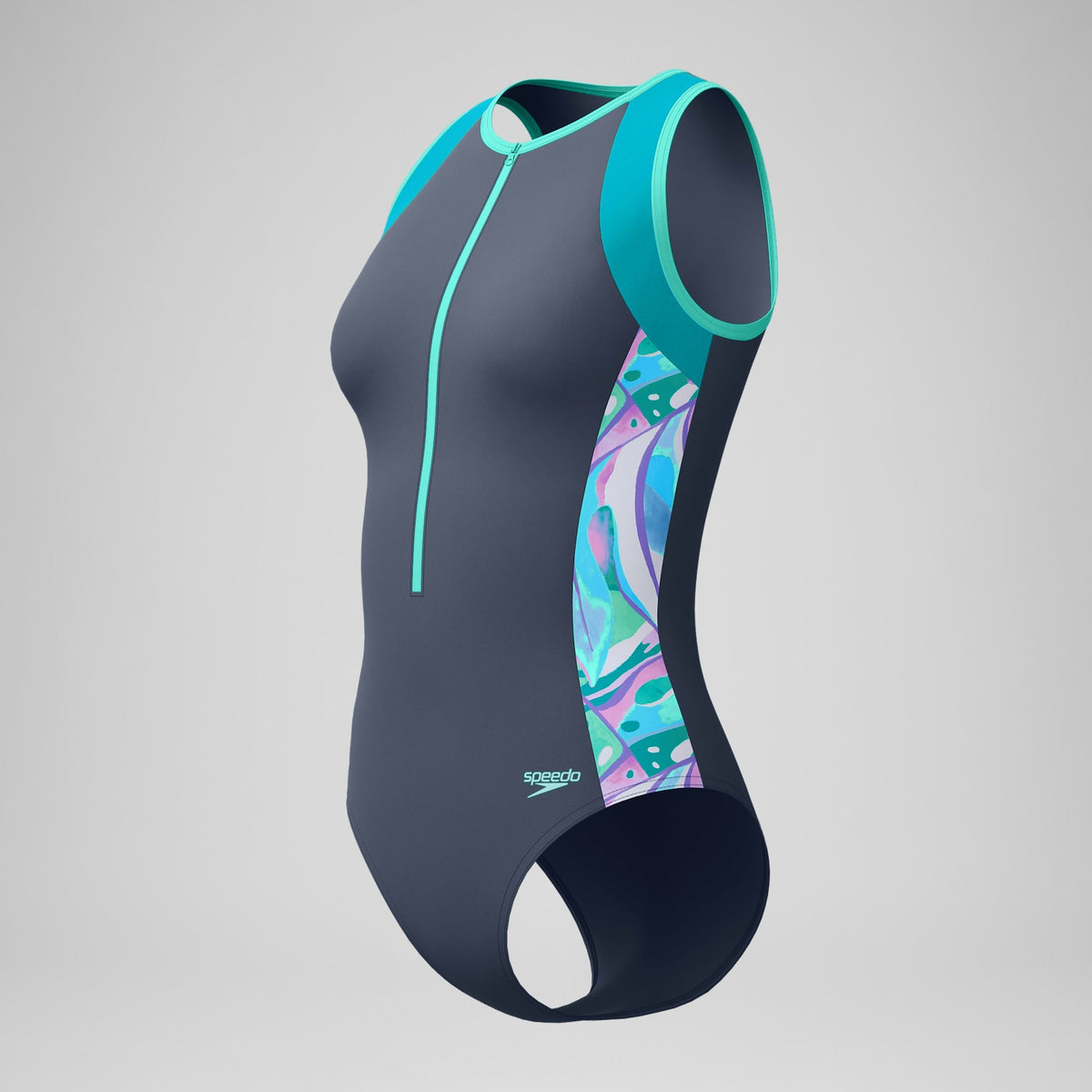 Printed Panel Hydrasuit Grey/Turquoise | Speedo