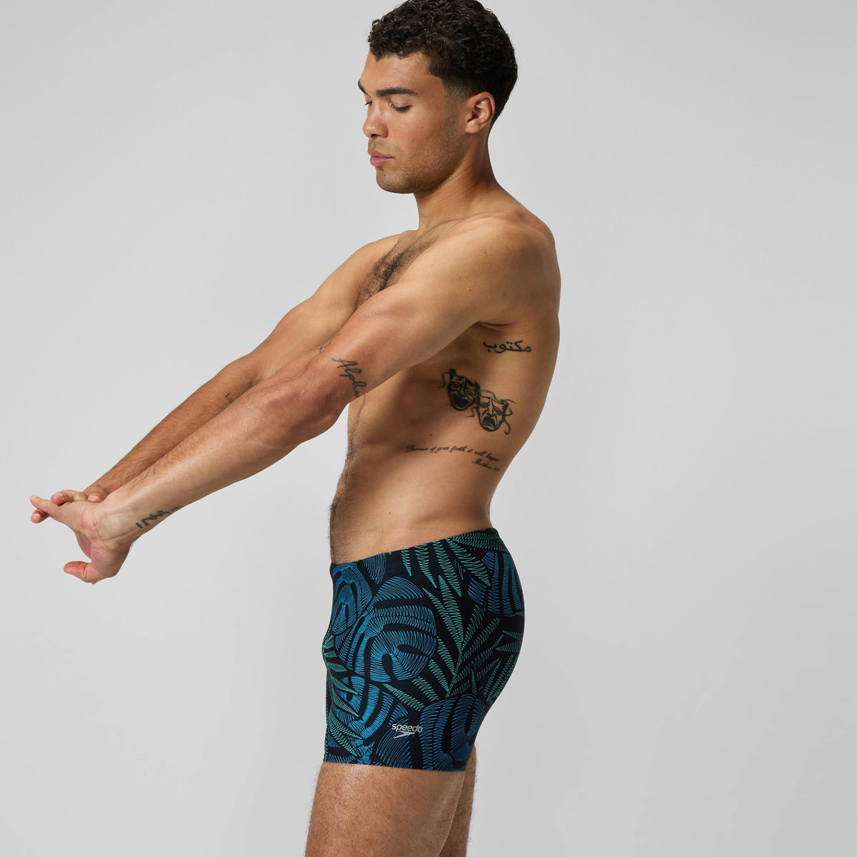 Print Beachstar Square Leg Black/Blue | Speedo