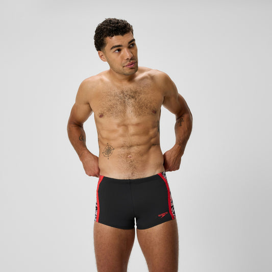Hyperboom Splice Aquashorts Black/Red | Speedo