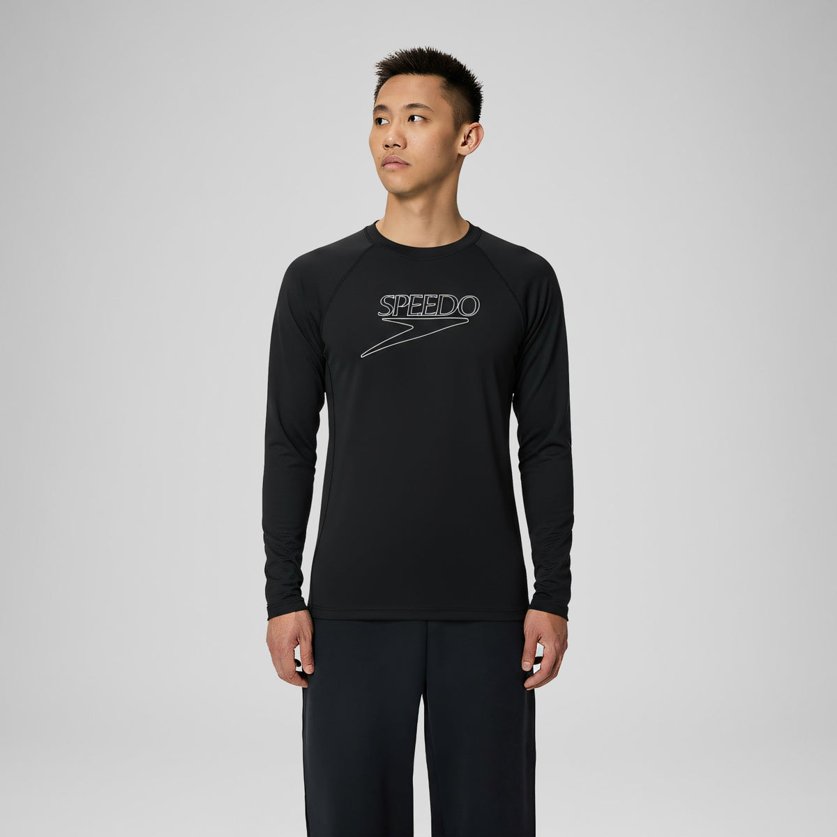 Endurance+ Logo Long Sleeve Rashguard Black | Speedo