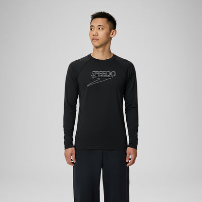 Endurance+ Logo Long Sleeve Rashguard Black | Speedo