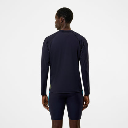 Hyperboom Splice Long Sleeve Zip Rashguard Black/Turquoise | Speedo