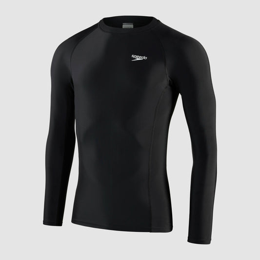 Long Sleeved Sun Protection Top Black/White | Speedo