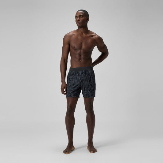 Lookout Printed Swim Shorts Black | Speedo