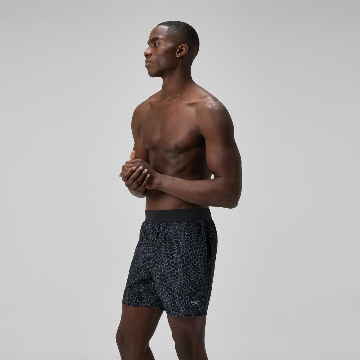 Lookout Printed Swim Shorts Black | Speedo