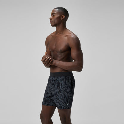 Lookout Printed Swim Shorts Black | Speedo