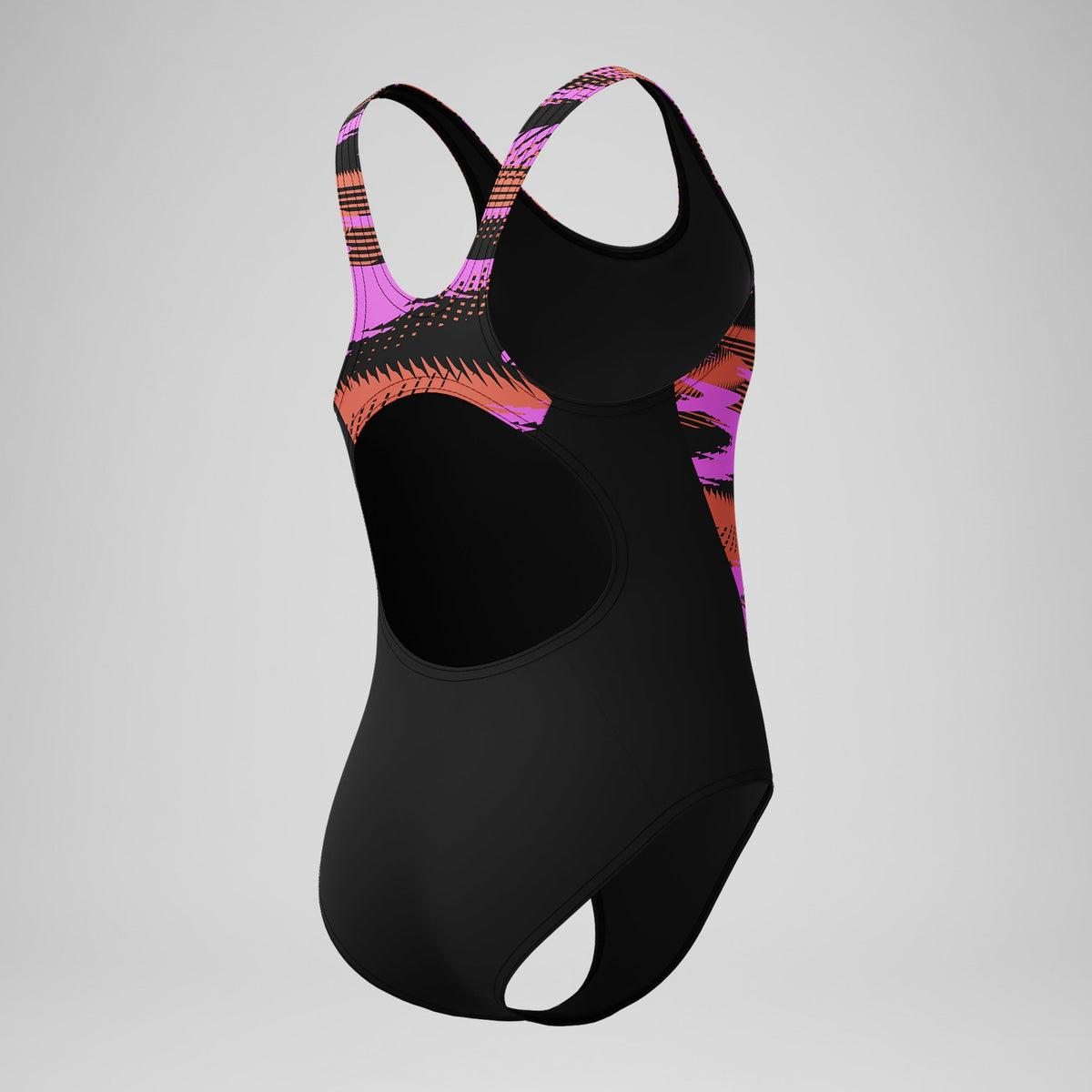Girls' HyberBoom Splice Muscleback Swimsuit Black/Pink | Speedo