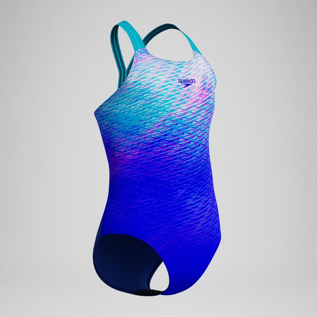 Girls Printed Powerback One Piece Blue/Turquoise | Speedo