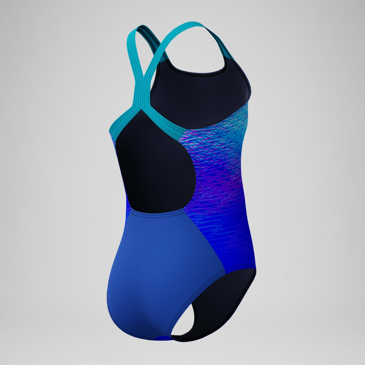 Girls Printed Powerback One Piece Blue/Turquoise | Speedo