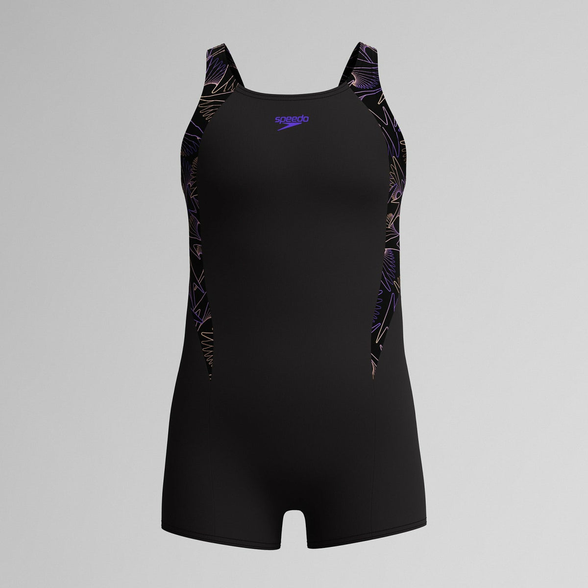Girls Hyperboom Splice Legsuit Black/Peach | Speedo