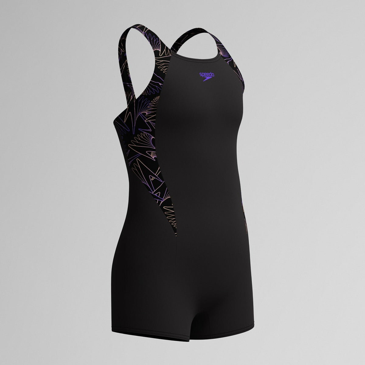 Girls Hyperboom Splice Legsuit Black/Peach | Speedo