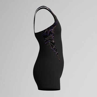 Girls Hyperboom Splice Legsuit Black/Peach | Speedo