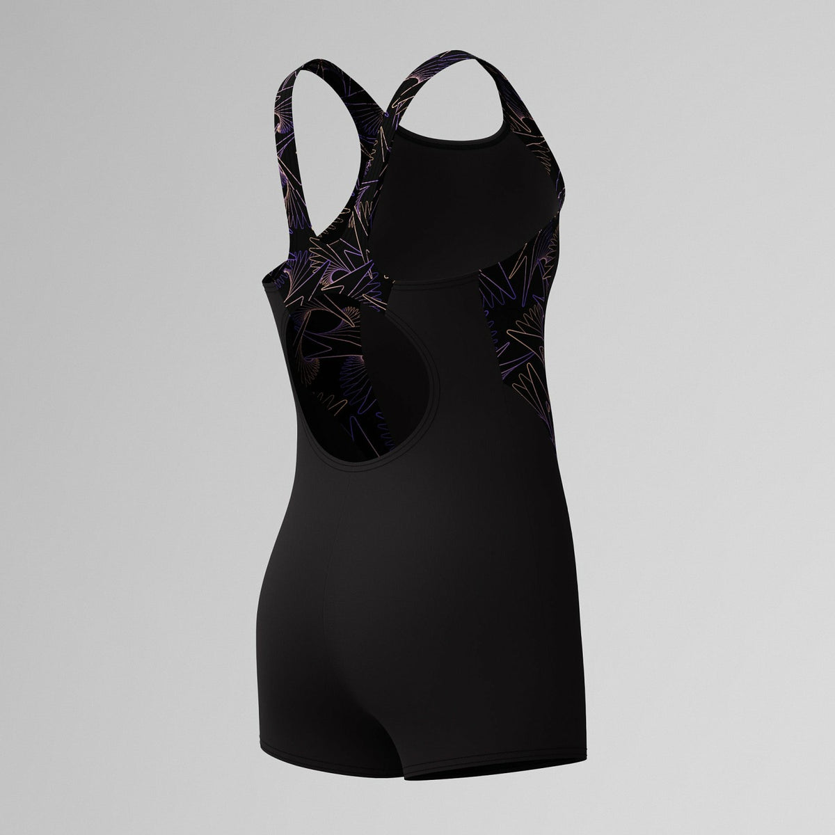 Girls Hyperboom Splice Legsuit Black/Peach | Speedo