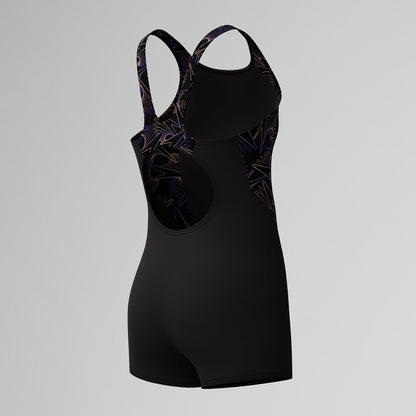 Girls Hyperboom Splice Legsuit Black/Peach | Speedo