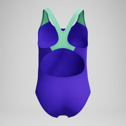 Girls Placement Splashback Swimsuit Green/Purple | Speedo