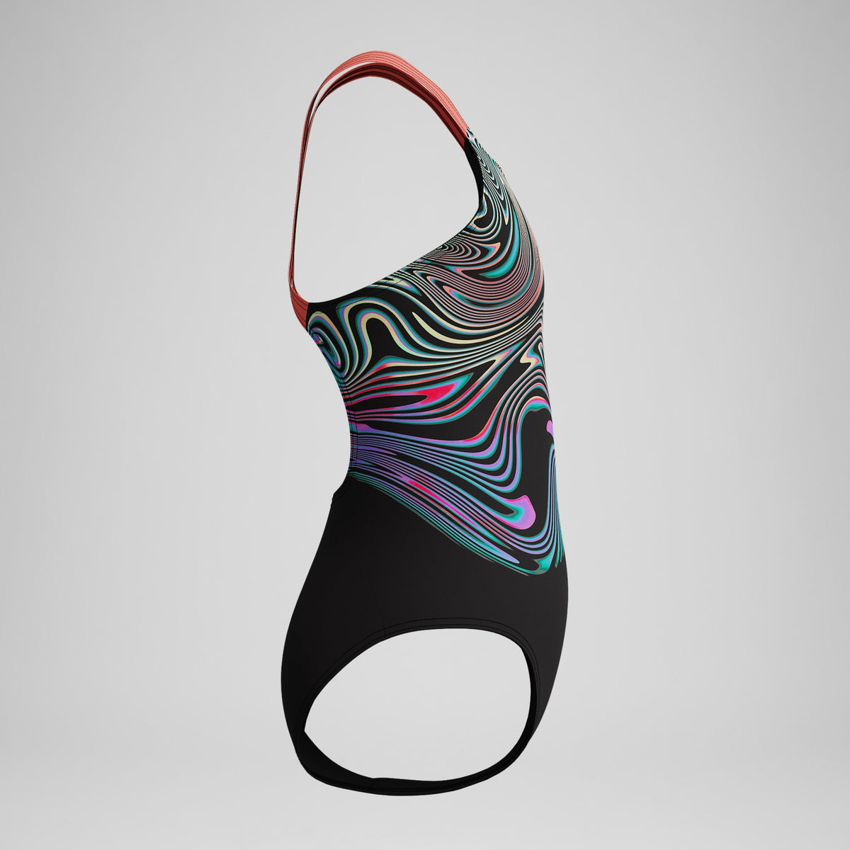 Girls Placement Powerback Swimsuit Black/Orange | Speedo