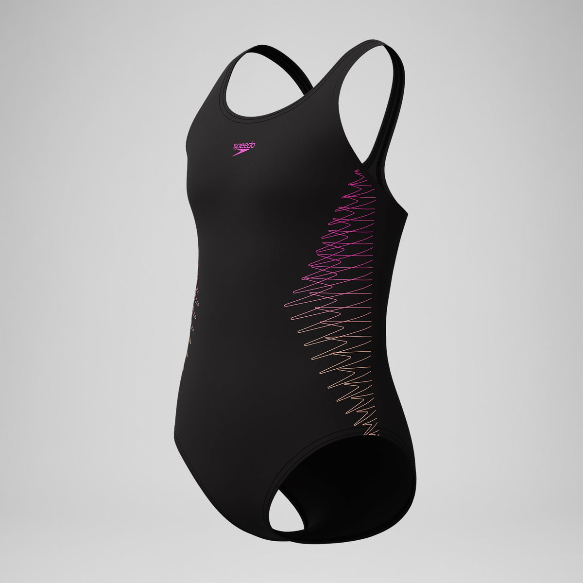 Girls Placement Muscleback Swimsuit Black/Peach | Speedo