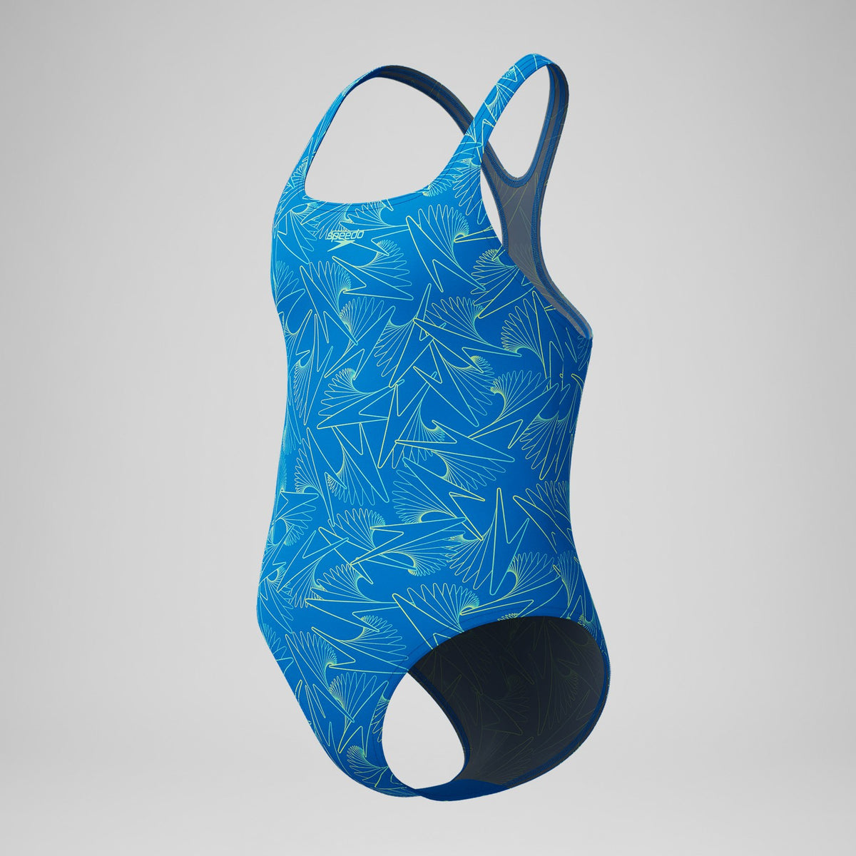 Girls Hyperboom Medalist Allover Print Swimsuit Blue | Speedo