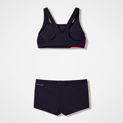 Girls Hyperboom Butterfly Back Bikini Set Black/Red | Speedo
