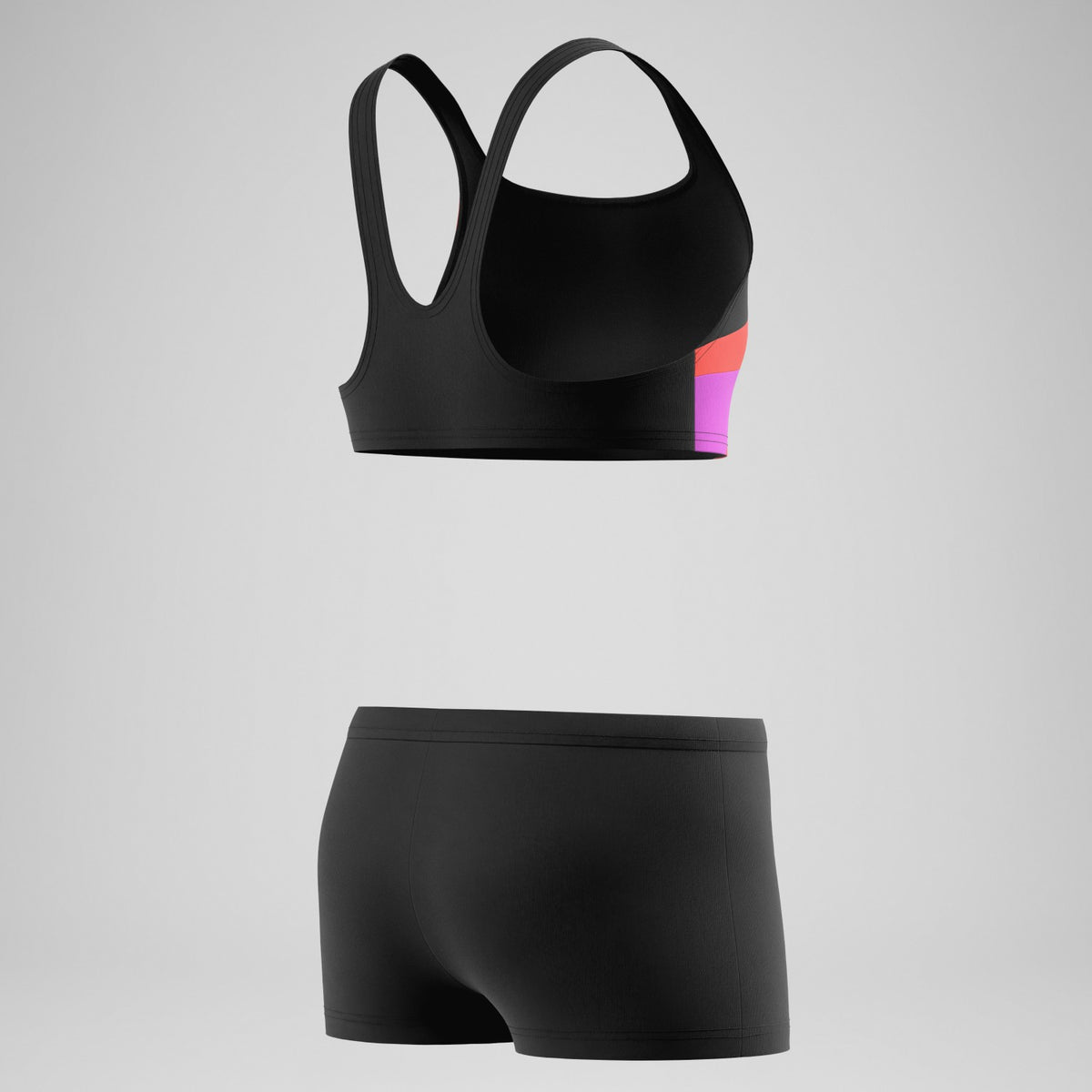 Girls Hyperboom Butterfly Back Bikini Set Black/Red | Speedo