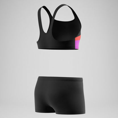 Girls Hyperboom Butterfly Back Bikini Set Black/Red | Speedo