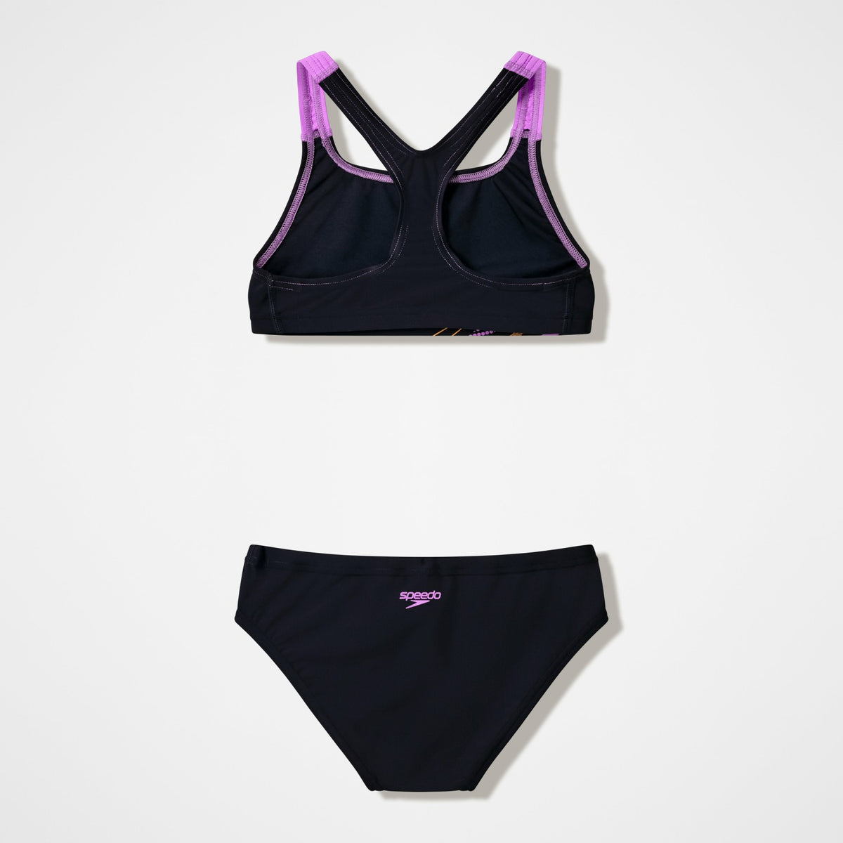 Girls Medley Logo Racerback Bikini Set Black/Pink | Speedo