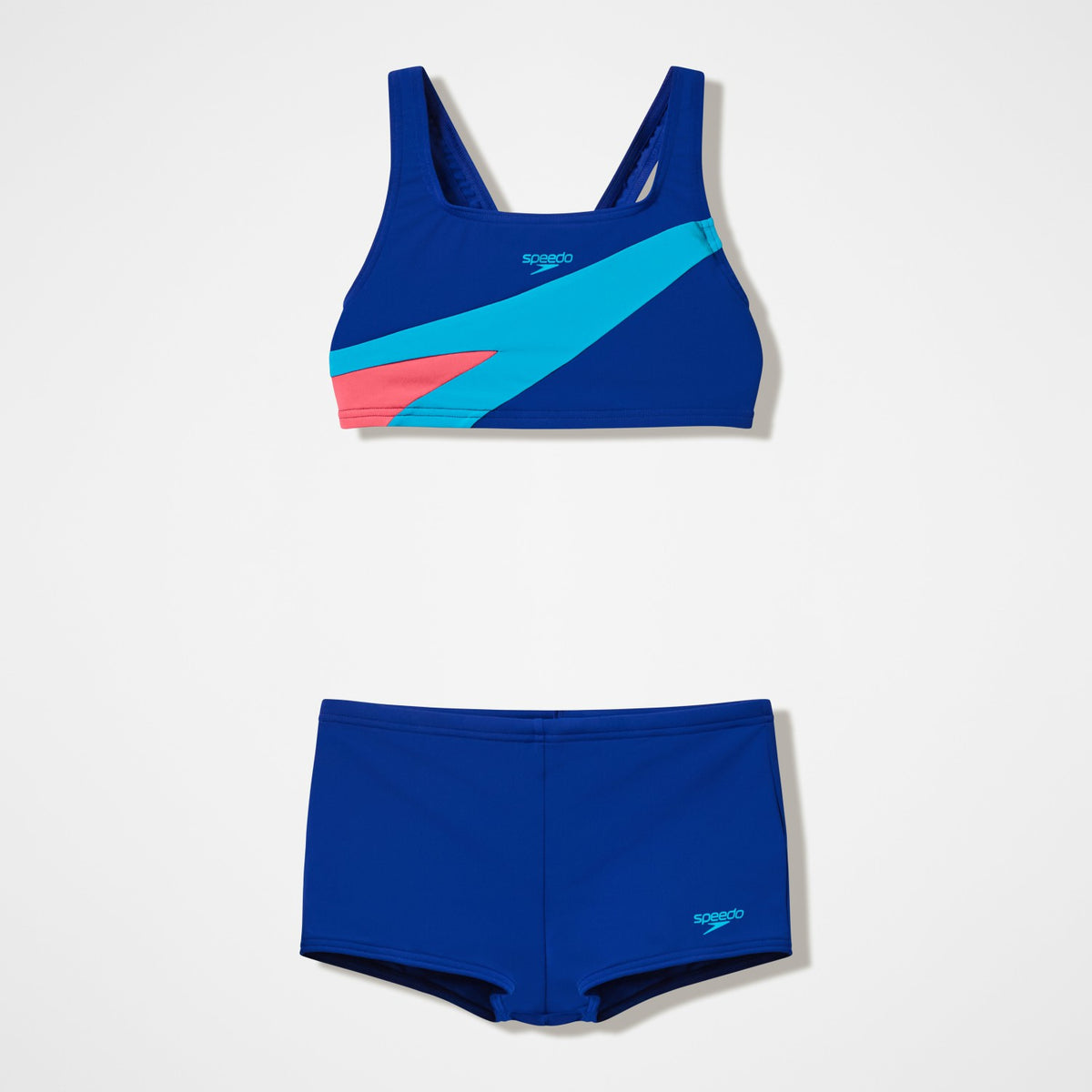 Girls Hyperboom Butterfly Back Bikini Set Navy/Teal | Speedo