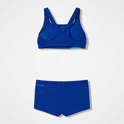 Girls Hyperboom Butterfly Back Bikini Set Navy/Teal | Speedo