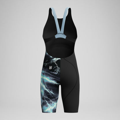 Girls Fastskin LZR Ignite Kneeskin Black/Grey | Speedo