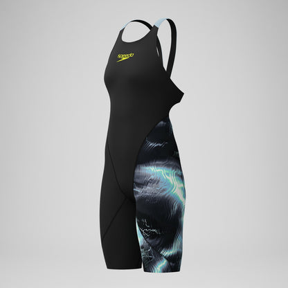 Girls Fastskin LZR Ignite Kneeskin Black/Grey | Speedo