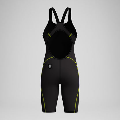 Female Fastskin HyperSpark Openback Kneeskin Black | Speedo