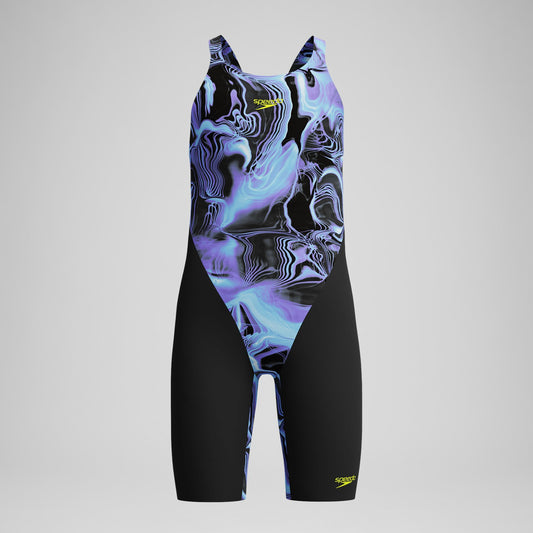 Girls Fastskin Endurance+ Max Openback Kneeskin Black/Blue | Speedo