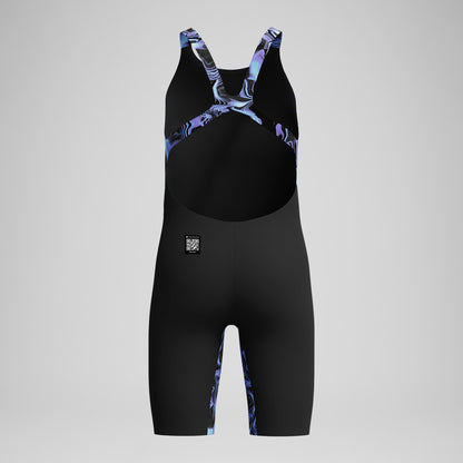 Girls Fastskin Endurance+ Max Openback Kneeskin Black/Blue | Speedo