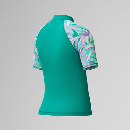 Girls Short Sleeve Rashguard Turquoise | Speedo