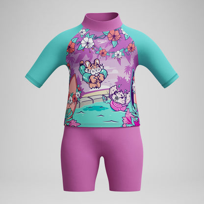 Infant Girls Learn to Swim Sun Protection Top & Short Pink/Green | Speedo