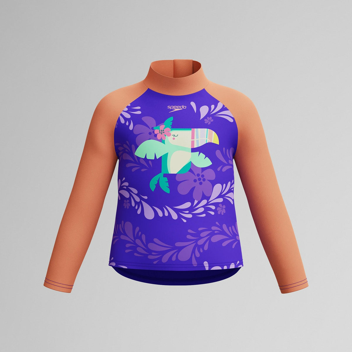 Infant Girls Learn to Swim Long Sleeve Rashguard Purple/Orange | Speedo