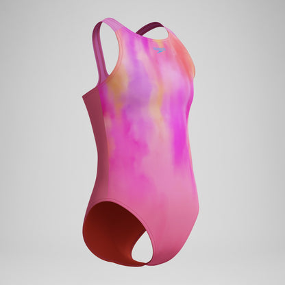 Girls Printed Pulseback Swimsuit Pink | Speedo