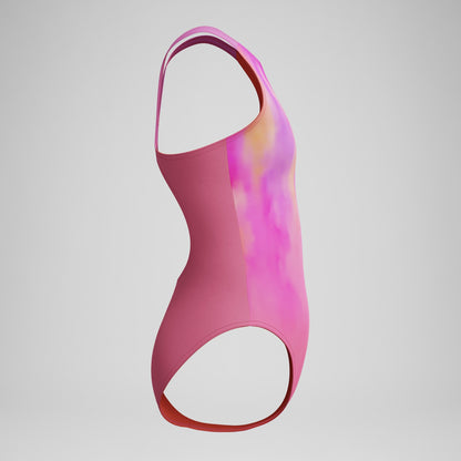 Girls Printed Pulseback Swimsuit Pink | Speedo