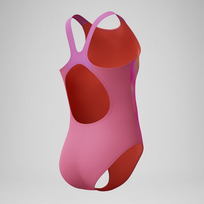 Girls Printed Pulseback Swimsuit Pink | Speedo