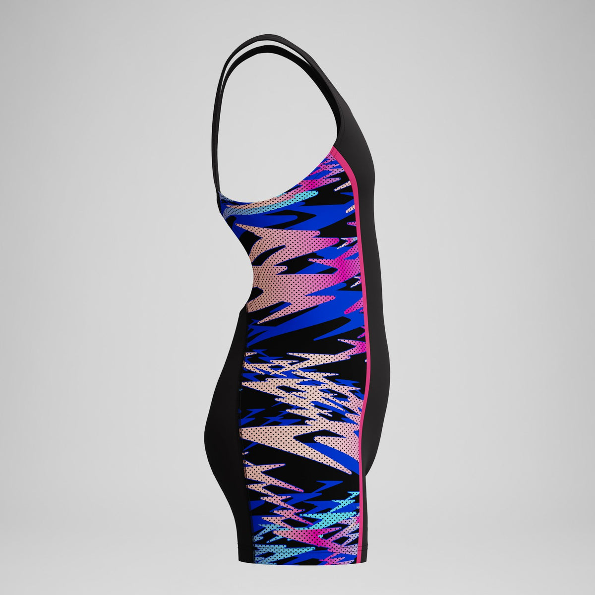 Girls Hyperboom Splice Muscleback Legsuit Black/Pink | Speedo