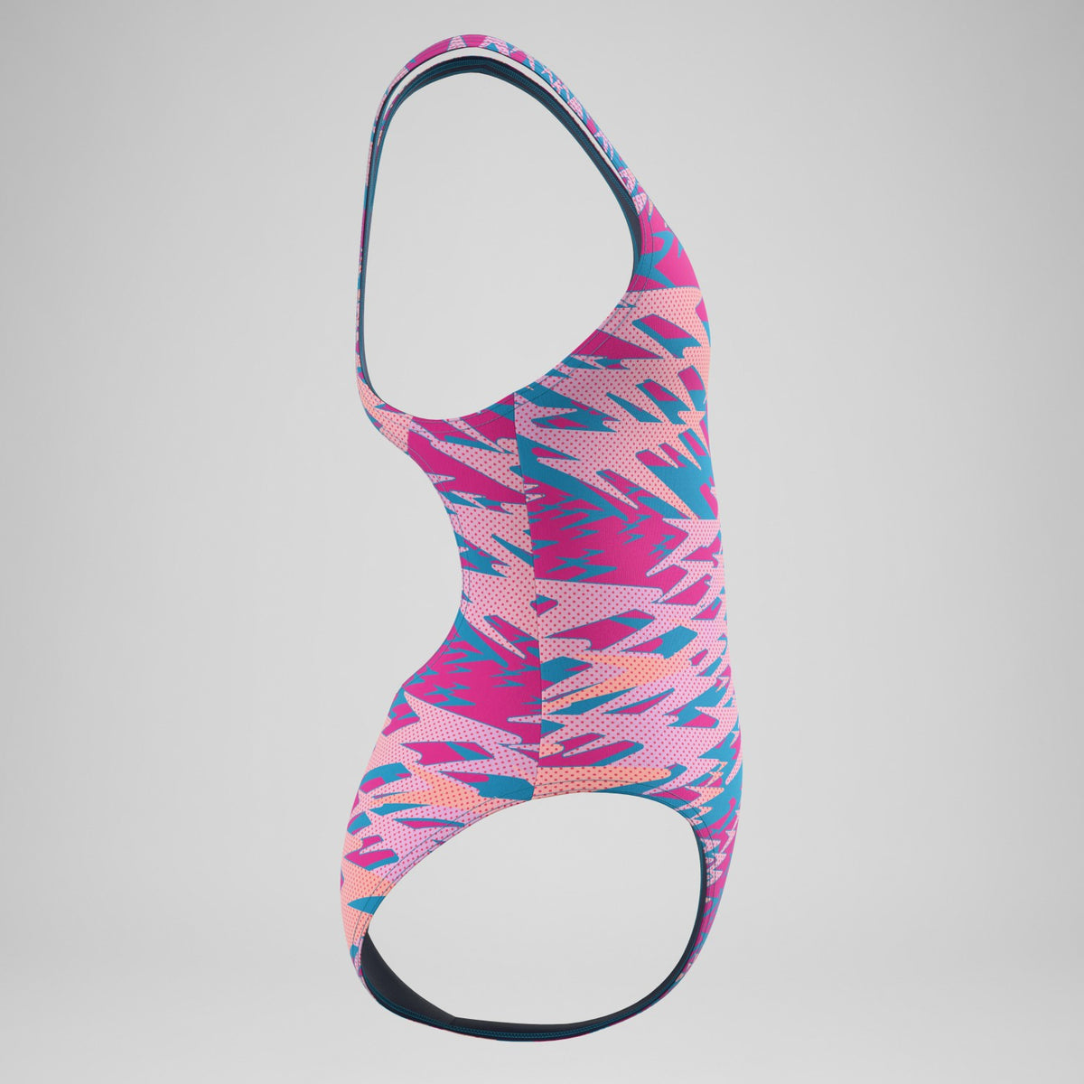 Girls Hyperboom Printed Medalist Swimsuit Blue/Pink | Speedo