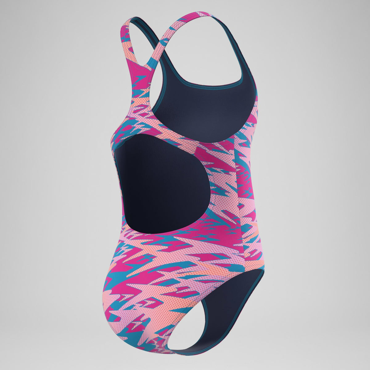 Girls Hyperboom Printed Medalist Swimsuit Blue/Pink | Speedo