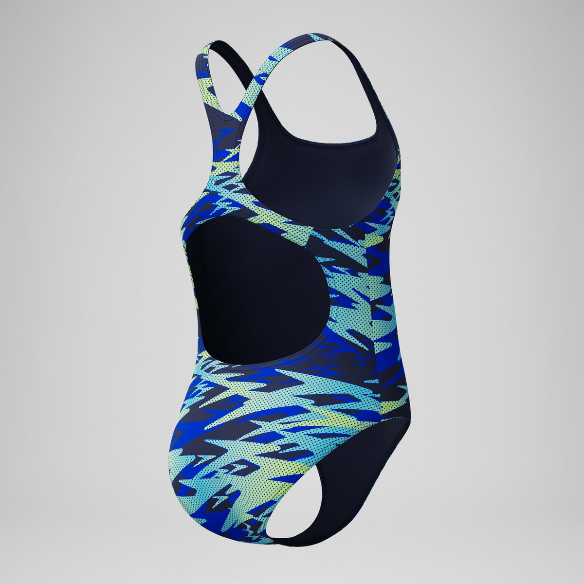 Girls Hyperboom Printed Medalist Swimsuit Blue/Green | Speedo
