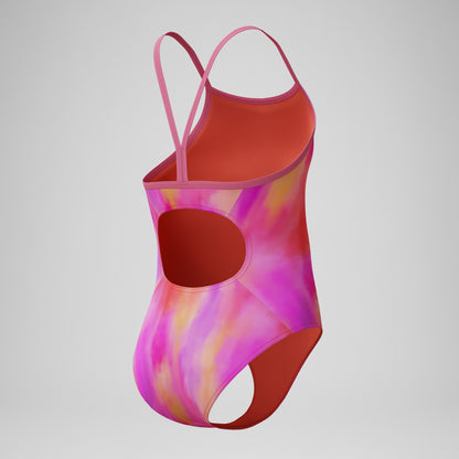 Girls Printed Thinstrap Swimsuit Pink | Speedo