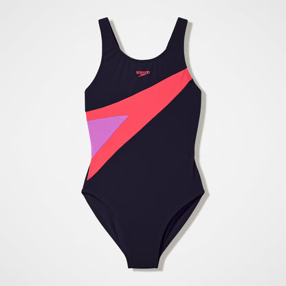 Girls Hyperboom Butterfly Back Swimsuit Black/Red | Speedo