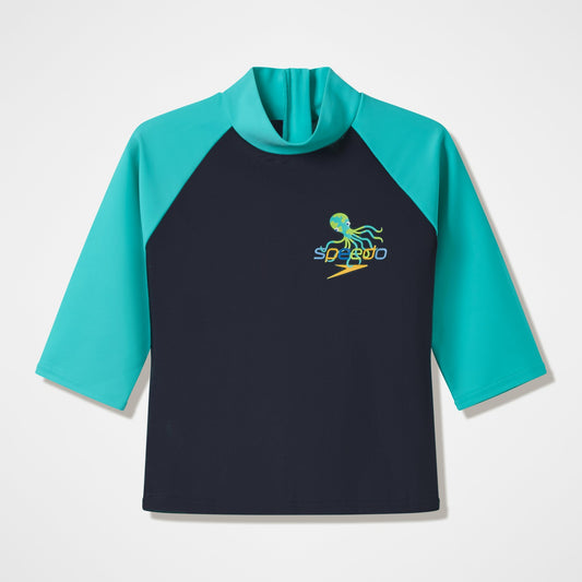 Infants Printed Long Sleeve Rashguard Black/Blue | Speedo