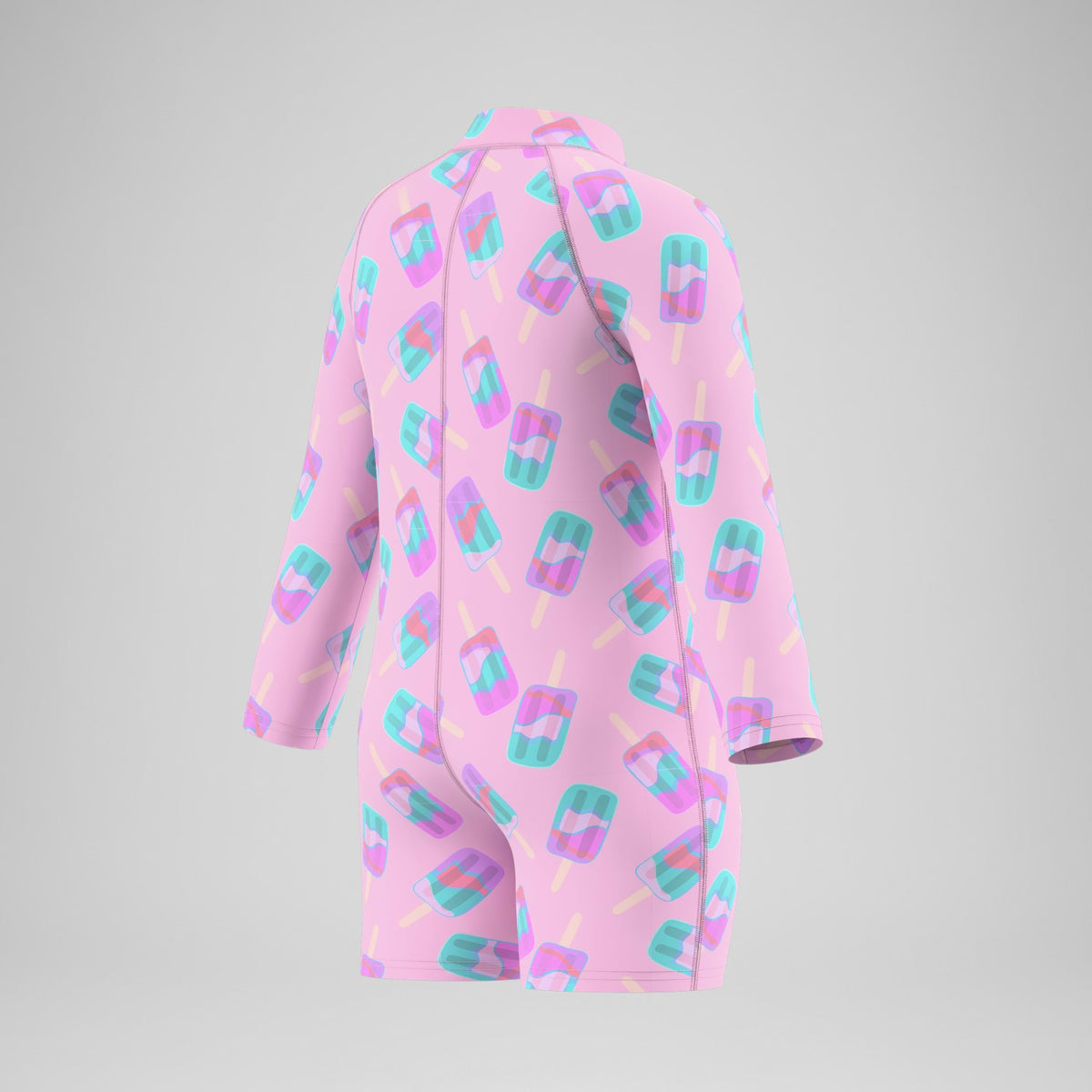 Infants Printed Long Sleeve Zip Swimsuit Pink | Speedo